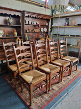 Load image into Gallery viewer, Ladderback Dining Chairs In Ash &amp; Oak Set Of Eight
