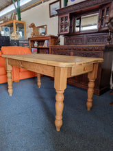 Load image into Gallery viewer, Vintage Farmhouse Scrub Top Pine Dining Table With A Drawer At Each End - Charlotte Rose Interiors
