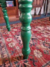Load image into Gallery viewer, Farmhouse Scrub Top Pine Dining Table With Green Painted Legs
