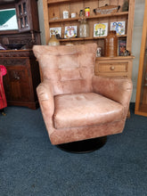 Load image into Gallery viewer, Leather Swivel Chair And Footstool
