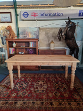 Load image into Gallery viewer, Farmhouse Kitchen Scrub Top Pine Dining Table
