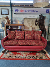 Load image into Gallery viewer, Antique Edwardian Red Leather And Upholstered Sofa
