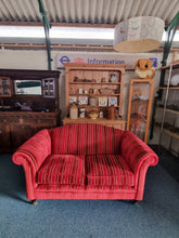 Load image into Gallery viewer, Two Seater Sofa Upholstered In A Deep Red Short Pile Velvet

