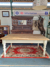 Load image into Gallery viewer, Victorian Antique Pine Kitchen Scrub Top Dining Table
