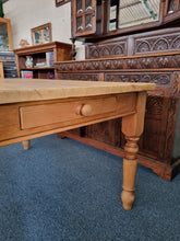Load image into Gallery viewer, Vintage Pine Farmhouse Scrub Top Dining/Kitchen Table With A Drawer - Charlotte Rose Interiors
