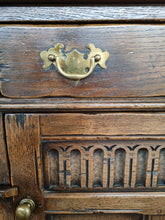 Load image into Gallery viewer, Carved Oak Dresser Base In The Style Of Titchmarsh And Goodwin
