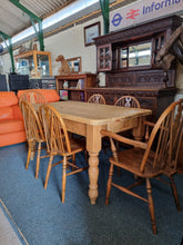 Load image into Gallery viewer, Vintage Farmhouse Scrub Top Pine Dining Table With A Drawer At Each End - Charlotte Rose Interiors

