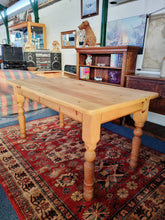 Load image into Gallery viewer, Farmhouse Vintage Scrub Top Pine Dining Table With A Single Drawer
