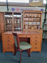 Load image into Gallery viewer, Oak Twin Pedestal Writing Desk
