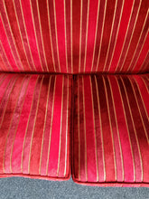 Load image into Gallery viewer, Two Seater Sofa Upholstered In A Deep Red Short Pile Velvet
