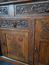 Load image into Gallery viewer, Antique Edwardian Carved Oak Court Cupboard
