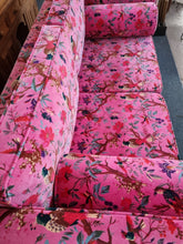 Load image into Gallery viewer, Large Velvet Sofa Upholstered In A Bird Of Paradise Velvet Fabric
