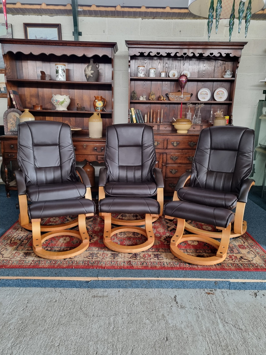 Recliner Swivel Chair And Footstool