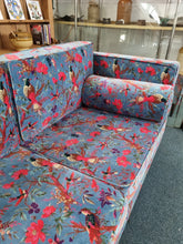 Load image into Gallery viewer, Large Velvet Sofa Upholstered In A Bird Of Paradise Velvet Fabric In Blue
