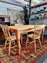 Load image into Gallery viewer, Farmhouse Vintage Scrub Top Pine Dining Table With A Single Drawer
