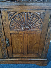 Load image into Gallery viewer, Antique Edwardian Carved Oak Court Cupboard
