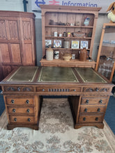 Load image into Gallery viewer, Oak Twin Pedestal Partners Desk Old Charm By Woods Brothers With Original Keys
