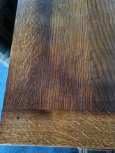 Load image into Gallery viewer, Oak Dining Table And Six Upholstered Dining Chairs

