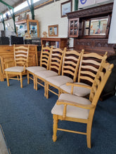 Load image into Gallery viewer, Ladder Back Dining Chairs Set Of Six Four Chairs And Two Carvers - Charlotte Rose Interiors
