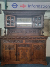 Load image into Gallery viewer, Antique Edwardian Carved Oak Court Cupboard
