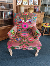 Load image into Gallery viewer, Armchair Upholstered With Decorative Hand Crewel Work
