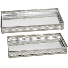 Load image into Gallery viewer, Set of Rectangular Nickel Plated Trays
