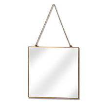 Load image into Gallery viewer, Gold Edged Square Hanging Wall Mirror
