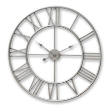 Load image into Gallery viewer, Large Silver Skeleton Wall Clock
