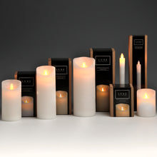 Load image into Gallery viewer, Luxe Collection 3.5 x9 White Flickering Flame LED Wax Candle
