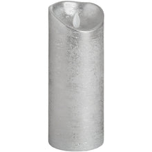 Load image into Gallery viewer, Luxe Collection 3.5 x 9 Silver Flicker Flame LED Wax Candle
