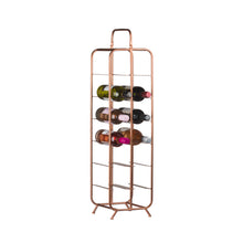 Load image into Gallery viewer, Industrial Inspired Copper Finished 12 Bottle Wine Holder
