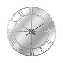 Load image into Gallery viewer, Large Silver Foil Mirrored Wall Clock
