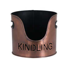 Load image into Gallery viewer, Copper Finish Logs And Kindling Buckets &amp; Matchstick Holder
