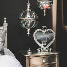Load image into Gallery viewer, Free Standing Heart Tealight Lantern in Antique Silver
