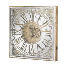 Load image into Gallery viewer, Large Mirrored Square Framed Clock With Moving Mechanism
