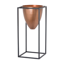 Load image into Gallery viewer, Large Copper Bullet Planter On Black Frame

