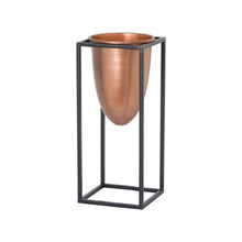 Load image into Gallery viewer, Copper Bullet Planter On Black Frame
