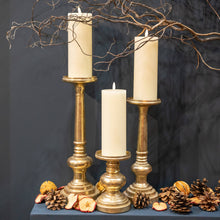 Load image into Gallery viewer, Antique Brass Effect Squat Candle Holder

