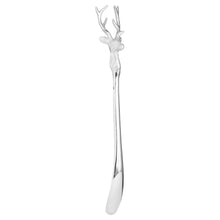 Load image into Gallery viewer, Silver Nickel Stag Head Detail Shoe Horn
