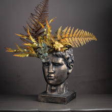 Load image into Gallery viewer, Antique Bronze Roman Head Planter Indoor Outdoor
