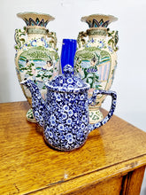 Load image into Gallery viewer, Blue And White Coffee Pot By Burleigh
