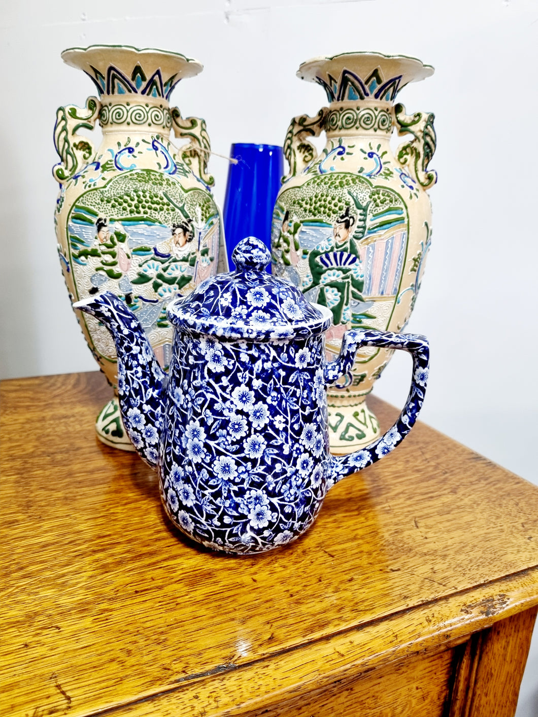 Blue And White Coffee Pot By Burleigh