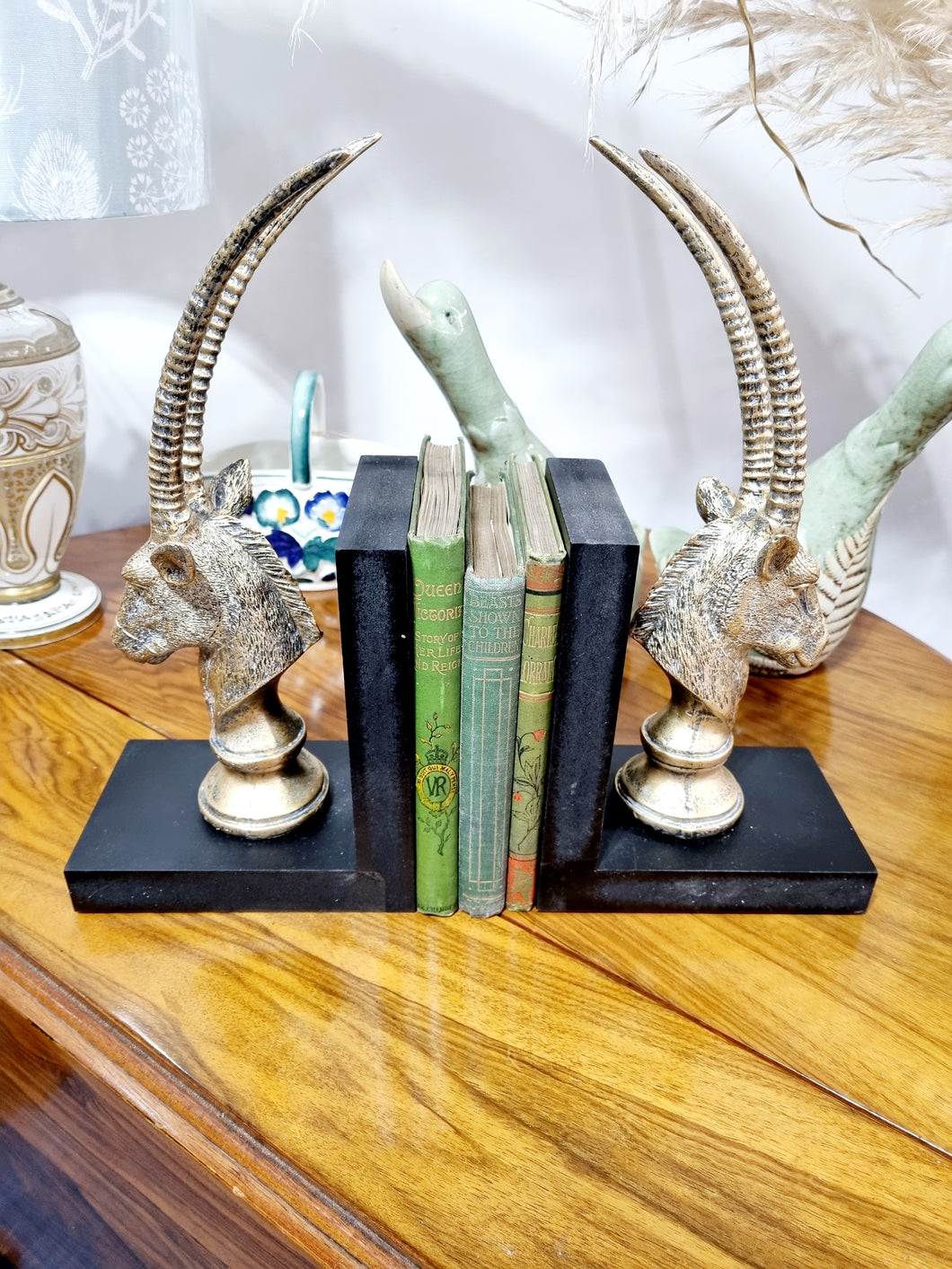 Pair Of Antelope Book Ends - Charlotte Rose Interiors