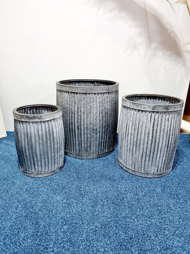 Large Galvanised Garden Planter - Charlotte Rose Interiors
