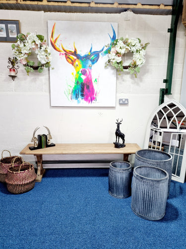 Vintage Galvanised Round Garden Planter - Charlotte Rose Interiors