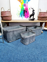 Load image into Gallery viewer, Small Galvanised Garden Planter - Charlotte Rose Interiors
