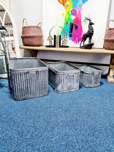 Large Galvanised Rectangle Garden Planter - Charlotte Rose Interiors