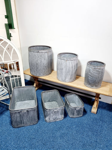 Small Galvanised Garden Planter - Charlotte Rose Interiors