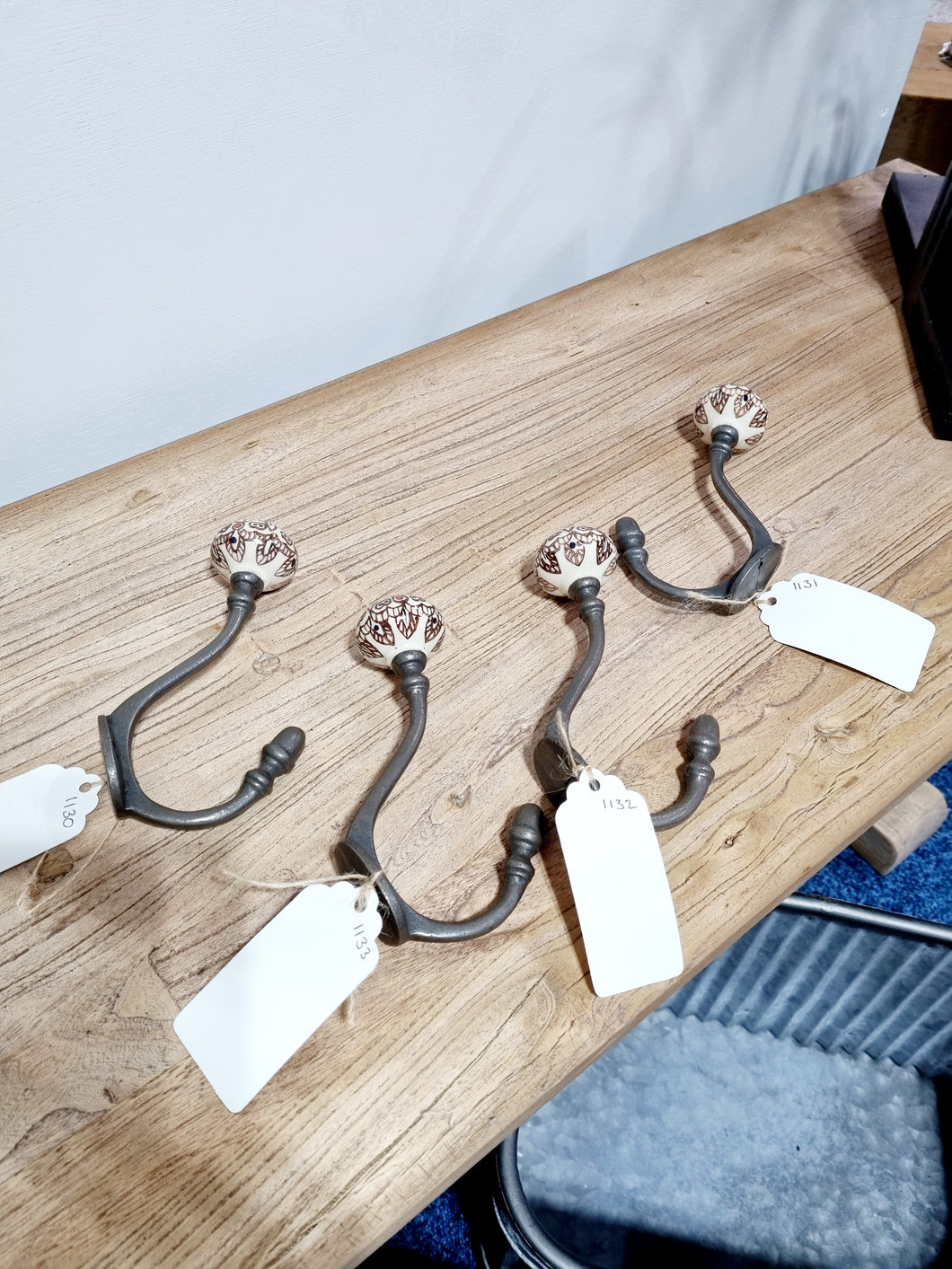Cast Wall Hooks With Porcelain Top