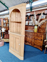 Load image into Gallery viewer, Old Antique Pine Cupboard Bookcase

